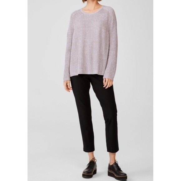 EILEEN FISHER Peruvian Organic Cotton Blend Crew Neck Top Sweater Oversized XXS - Picture 1 of 16